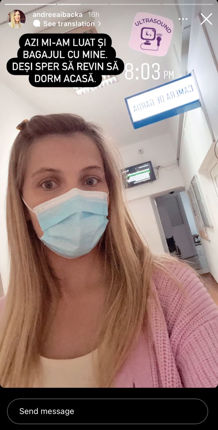 Andreea Ibacka, internată în spital, dar speră că se va întoarce să doarmă acasă. Va naște sau nu astăzi