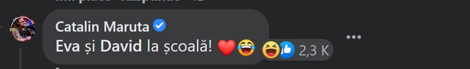 Andra Măruță a făcut o postare în online ce a atras atenția chiar fiicei lor. Ce le-a comentat Eva, stârnind râsetele