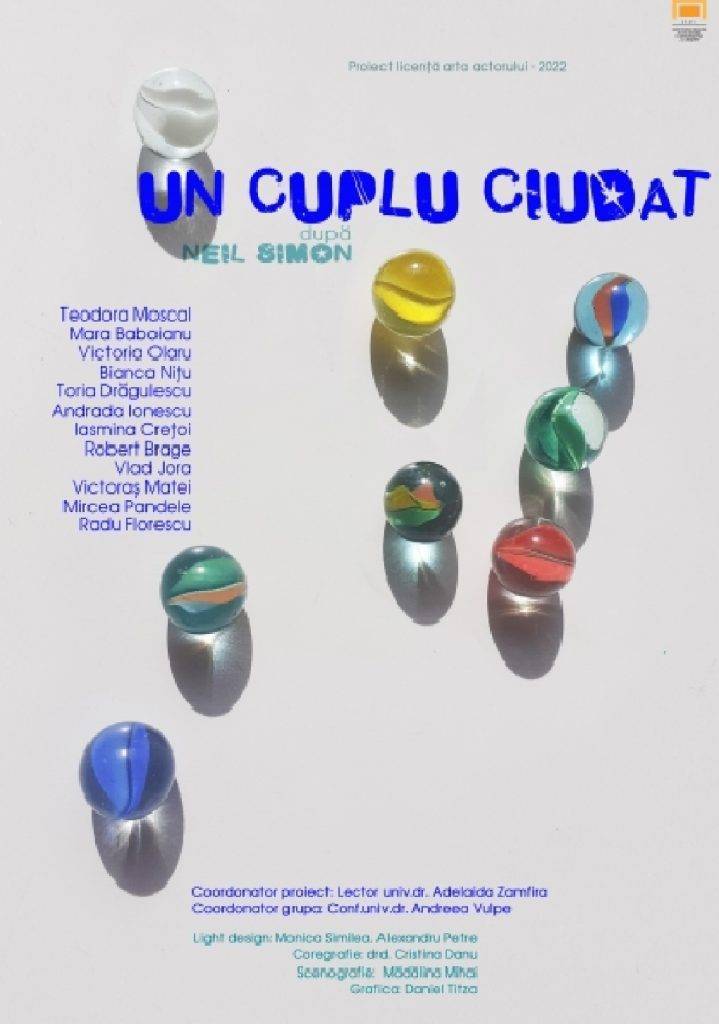 „Un cuplu ciudat” de Neil Simon, spectacol marca U.N.A.T.C. „I.L. Caragiale, la Teatrul de Comedie